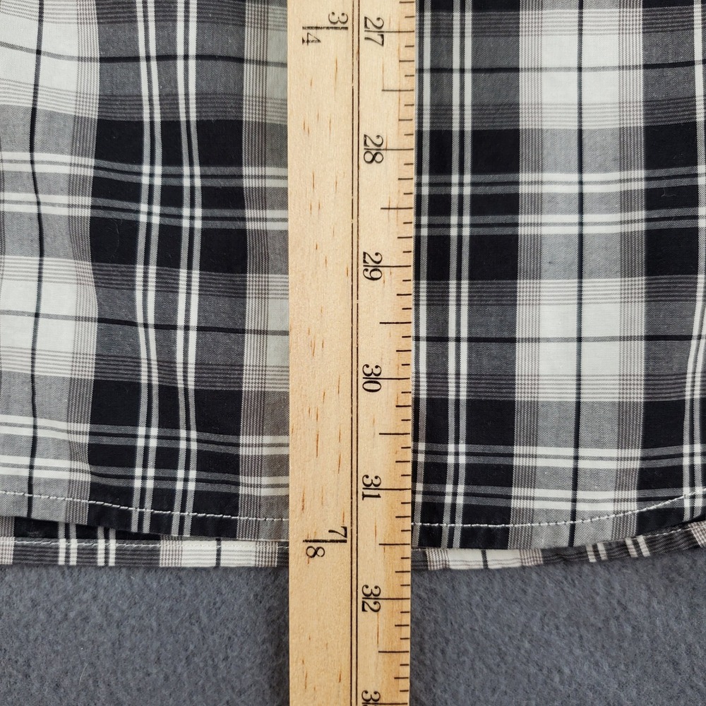 Banana Republic Mens XL Long Sleeve Button Up Shirt Plaid Black White Casual - Picture 5 of 6